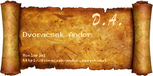Dvoracsek Andor névjegykártya