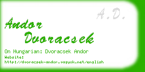 andor dvoracsek business card